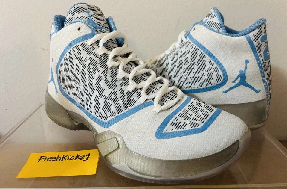 Air Jordan 29 尺码 10.5 男式潘通蓝色白色 717796-18 飞行礼物 UNC — 第 1/4 张图片