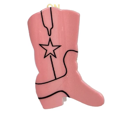 Pink Cowboy Boot Hair Clip Comb Cowgirl Country Western Lone Star Madison Tyler - Image 1 of 4