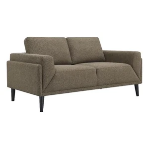 Coaster Rilynn Upholstered Fabric Loveseat with Track Arms in Brown - Picture 1 of 11