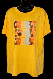 T-shirt donna Turkey Gobble Gobble Ringraziamento giallo senape taglia XXL - Foto 1 di 8