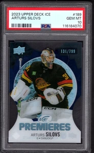 ARTURS SILOVS 2023-24 Upper Deck Ice ROOKIE Premieres #131/799 PSA 10 Mint RC - Picture 1 of 2