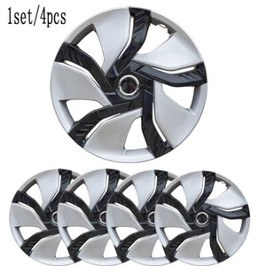 15 inch Car Vehicle Wheel Rim Skin Covers Hubcap Wheel Cover Black Silver AU - Picture 1 of 9