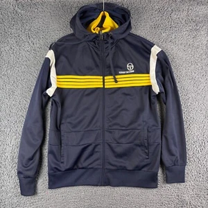 Sergio Tacchini Hoodie Mens Medium Blue Track Suit Jacket Casuals Terraces Y2K - Picture 1 of 14