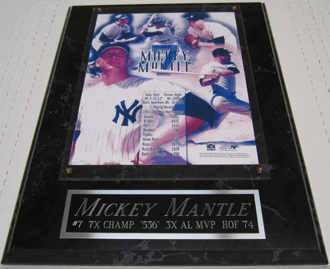 MICKEY MANTLE NEW YORK YANKEES FRAMED 8X10-MAN CAVE ART-12X15 WALL PLAQUE DECOR Cover