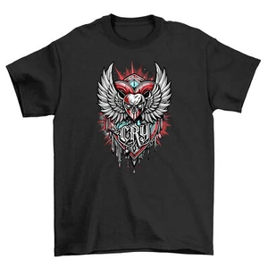 "Gothic_46 Skull Wings" tee - Dark and Edgy! Unisex Design, Funny t-shirt for go - Picture 1 of 46