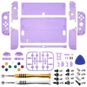 Replacement Full Shell Joy con Housing Buttons Clear for Nintendo Switch OLED - Picture 1 of 23