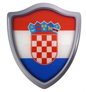 Croatia flag Shield Domed Decal 3D Look Emblem Resin car sticker 2.6"x3" - Foto 1 di 3