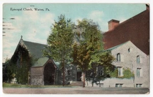 IGLESIA EPISCOPAL WARREN PA POSTAL VINTAGE 1909 052122 R - Imagen 1 de 2