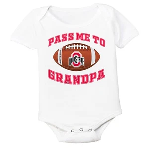 Future Tailgater Ohio State Licensed Pass Me GRANDPA GRANDMA DAD Baby Bodysuit - Picture 1 of 9