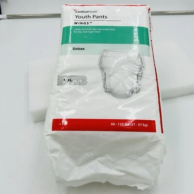 Cardinal Health 70074A Unisex 14 Cuentas Alas Juveniles Pantalones Pañales Ropa Interior L/XL Foto 1 de 4