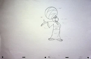 Copia de hoja modelo ALADDIN 1992 estudio de producción The Peddler 11x17 Disney #GB - Imagen 1 de 2