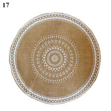 Retro Printed Woven Placemats Jute Tassel Placemats Vase Cushions Decorative  /