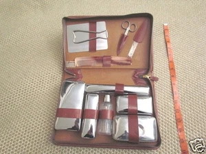 Vintage 60er LEDER - REISE / BADE PFLEGE ZUBEHÖR PFLEGESET - Bild 1 von 7