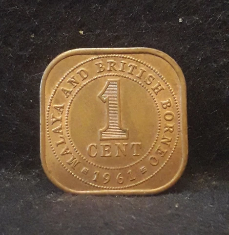 1961 British Malaya and Borneo cent, Elizabeth II, KM-5 (MA2) Cover