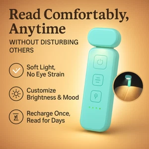 Rechargeable LED Book Light for Reading in Bed, Clip On Lamp, 3 Modes, Dimmable - Picture 1 of 9