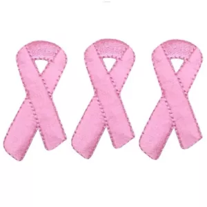 Pink Ribbon Applique Patch - Breast Cancer Awareness 1-7/8" (3-Pack, Iron on) - Picture 1 of 1