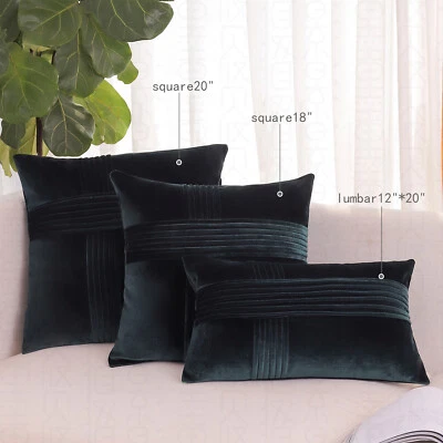2 PACK Throw Pillow Covers Sofa Decor Velvet Cushion Cases Premium Cushion Cover - Image 1 of 4