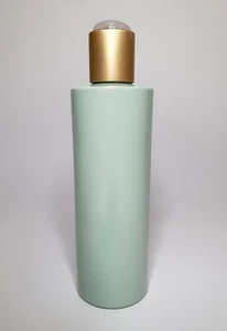 500ml Sage Green Cylindrical PET Plastic Bottle & Matt Gold Disc Top ANY AMOUNT - Picture 1 of 3