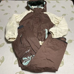 Nils Women’s Ski Snowboard Jacket Sz Medium/Pant Sz Small Brown/White - Picture 1 of 12