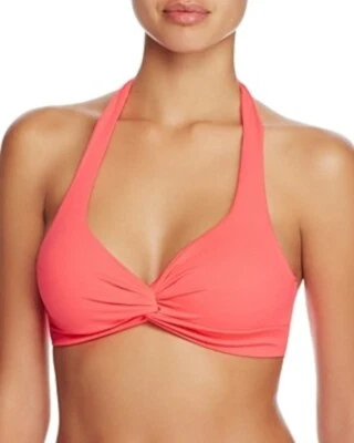 Shoshanna 261276 Mujeres Twist Halter Bikini Top Traje de Baño Coral Talla A/B Foto 1 de 2