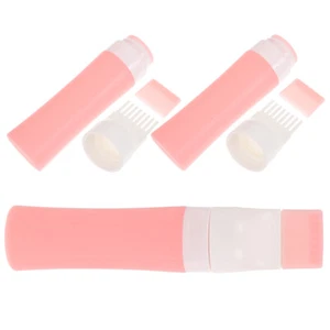  3 Pcs Bottled Comb Travel Refillable Bottles Silicone Dispensing - Picture 1 of 12