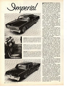 Chrysler Imperial 1966 ~ artículo/anuncio original de vista previa de auto nuevo - Imagen 1 de 1