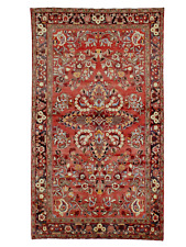 Hand Knotted Lilihan Rose Red Oriental Tribal Wool Area Rug 5' x 8'10"