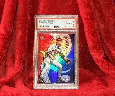 CHIPPER JONES 2000 SKYBOX E - X #10 FOIL ATLANTA BRAVES HOF PSA 10 🔥 GEMA COMO NUEVO Foto 1 de 2