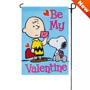 Peanuts Snoopy BE MY VALENTINE Garden 12" X 18" Decorative In/Outdoor NIP 10448 - Picture 1 of 2
