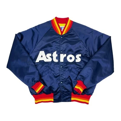 Vtg Rare MLB Houston Astros Tequila Sunrise Starter Satin Bomber Jacket Men’s XL - Image 1 of 4
