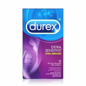 Durex Extra Sensitive Ultra Fine Extra Lubricated Latex Condoms 12 Count 2 Pack - Picture 1 of 3