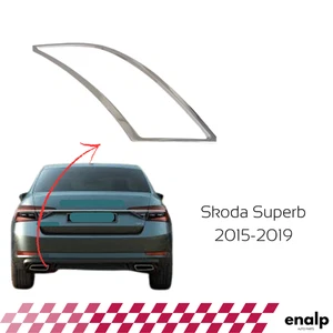 Chrome Exhaust Frame Diffuser 2 Pcs  for Skoda Superb 2015-2019 Stainless Steel - Picture 1 of 6