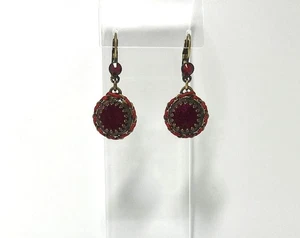 Handgearbeitete Kostüm-Ohrhänger, viktorianisch inspiriert, Samt & Strass 3,8 cm - Bild 1 von 4