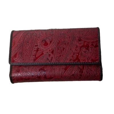 Реликвия бумажник красный тройного сложения инструмент тисненой искусственной кожи тройной женщин Snap 4 X 7» - Изображение 1 из 4