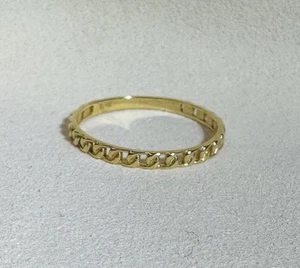 Solid 14K Yellow Gold Cuban Curb Link Ring Size 6 - Picture 1 of 3