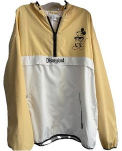 Disneyland Mickey Mouse gelb & weiß Kapuze Windbreaker Jacke Reißverschlusstaschen - Bild 1 von 9