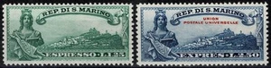1929 SAN MARINO ESPRESSI LIBERTA' E VEDUTA 2 V MNH SASS n. 7/8 MF75012 - Imagen 1 de 1