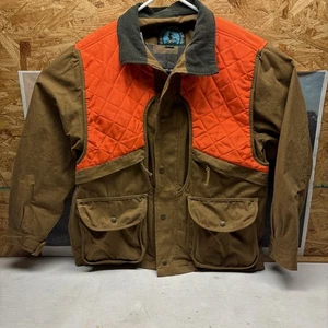 Master Sportsman Bird Hunting Jacket SZ M Game Pouch Orange Corduroy Collar - Picture 1 of 7