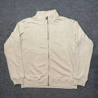Толстовка с большим логотипом Y2k Diesel вышивка на молнии из хлопковой смеси логотип размер XL JI - Изображение 1 из 4
