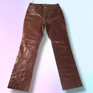Vintage Gap braune Echtleder "Boot Cut" Hose Größe 8 - 28" x 28" y2k Kanye - Bild 1 von 12