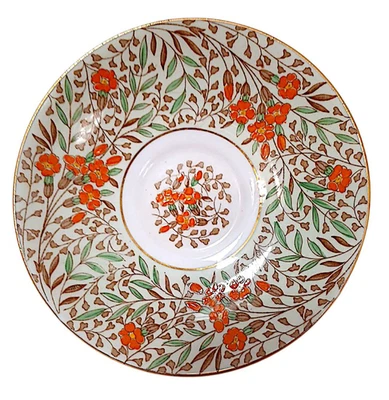 Rare Rosina Saucer Bone China Floral Orange Raised Poppies England Replacement - Image 1 of 4