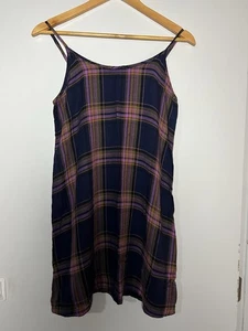 Vintage Y2K Mossimo Plaid Purple & Black Slip Dress Clueless Inspired Size Small - Picture 1 of 10