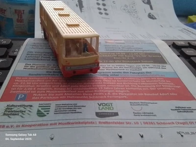 DDR -Ikarus 260❌v.wa❌ H0 1:87 Bus LKW Auto  Beige Rot, ohne OVP. - Bild 1 von 4