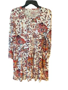 Vestido Peruvian Connections Talla M Blanco Color Óxido Estampado Floral - Imagen 1 de 8