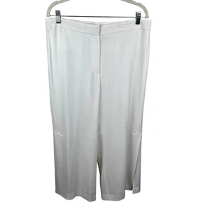Elie Tahari Eloise Wide Leg Trouser Pant Cropped Slits Office Classic White 14 - Picture 1 of 12