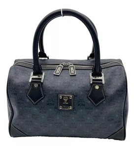 Authentic MCM Mini Leather Navy Vesitos Boston Bag - Picture 1 of 20
