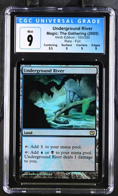 UNDERGROUND RIVER 9th Edition Foil Rare CGC 9 Q+ MTG [Nostalgium] - Image 1 of 2