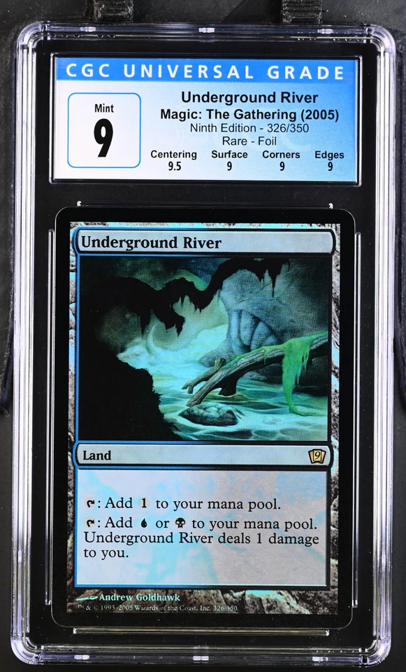 UNDERGROUND RIVER 9th Edition Foil Rare CGC 9 Q+ MTG [Nostalgium] - Image 1 of 2