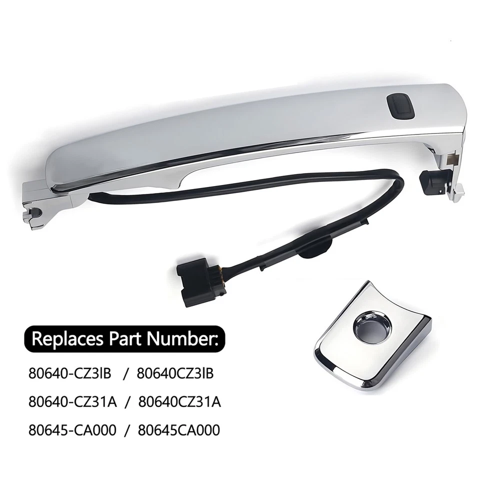 Manija de puerta delantera izquierda cromada para Nissan Rogue 2010-2013 entrada inteligente Foto 1 de 4