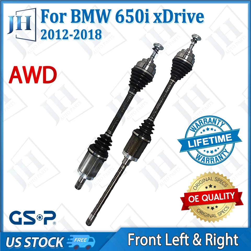 OE Front Pair CV Axle Shaft For 2012-18 BMW 650i xDrive Gran Coupe 640i 535i AWD - Image 1 of 4